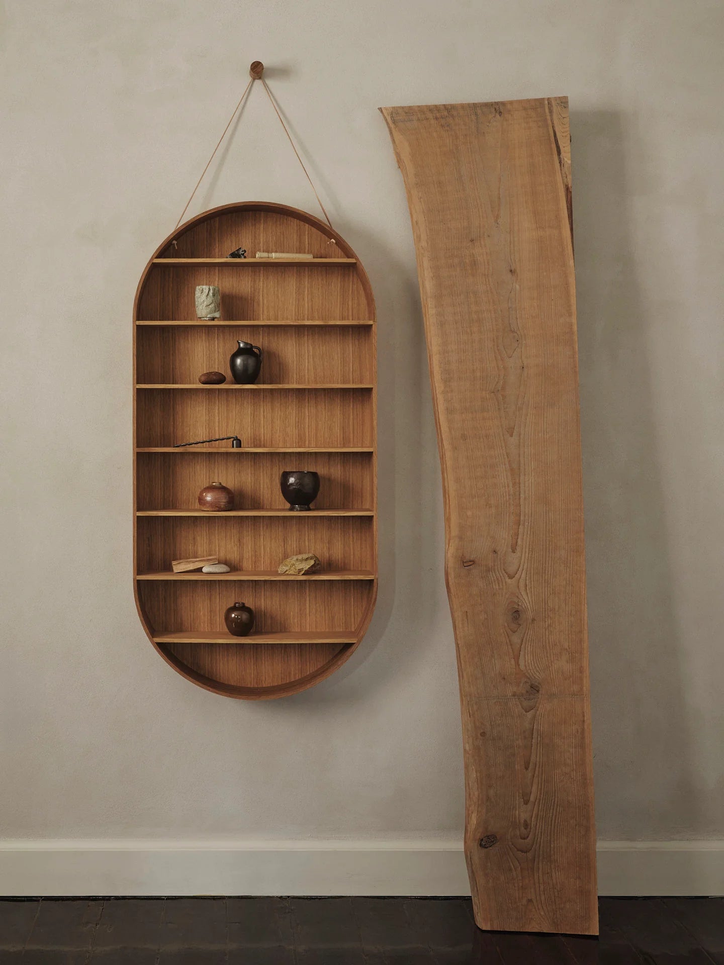Ferm Living Oval Oak Dorm Shelf - Image 3