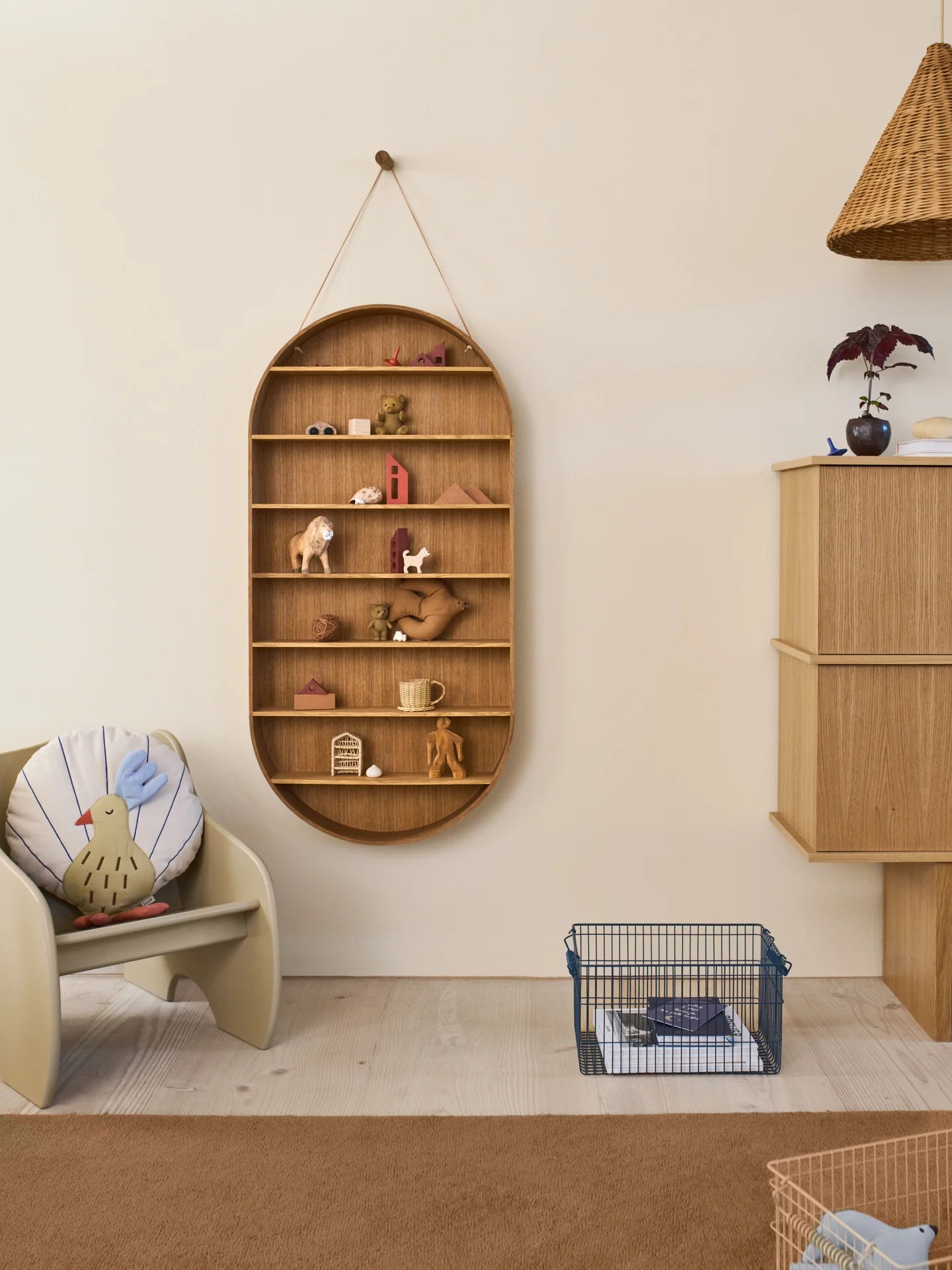 Ferm Living Oval Oak Dorm Shelf