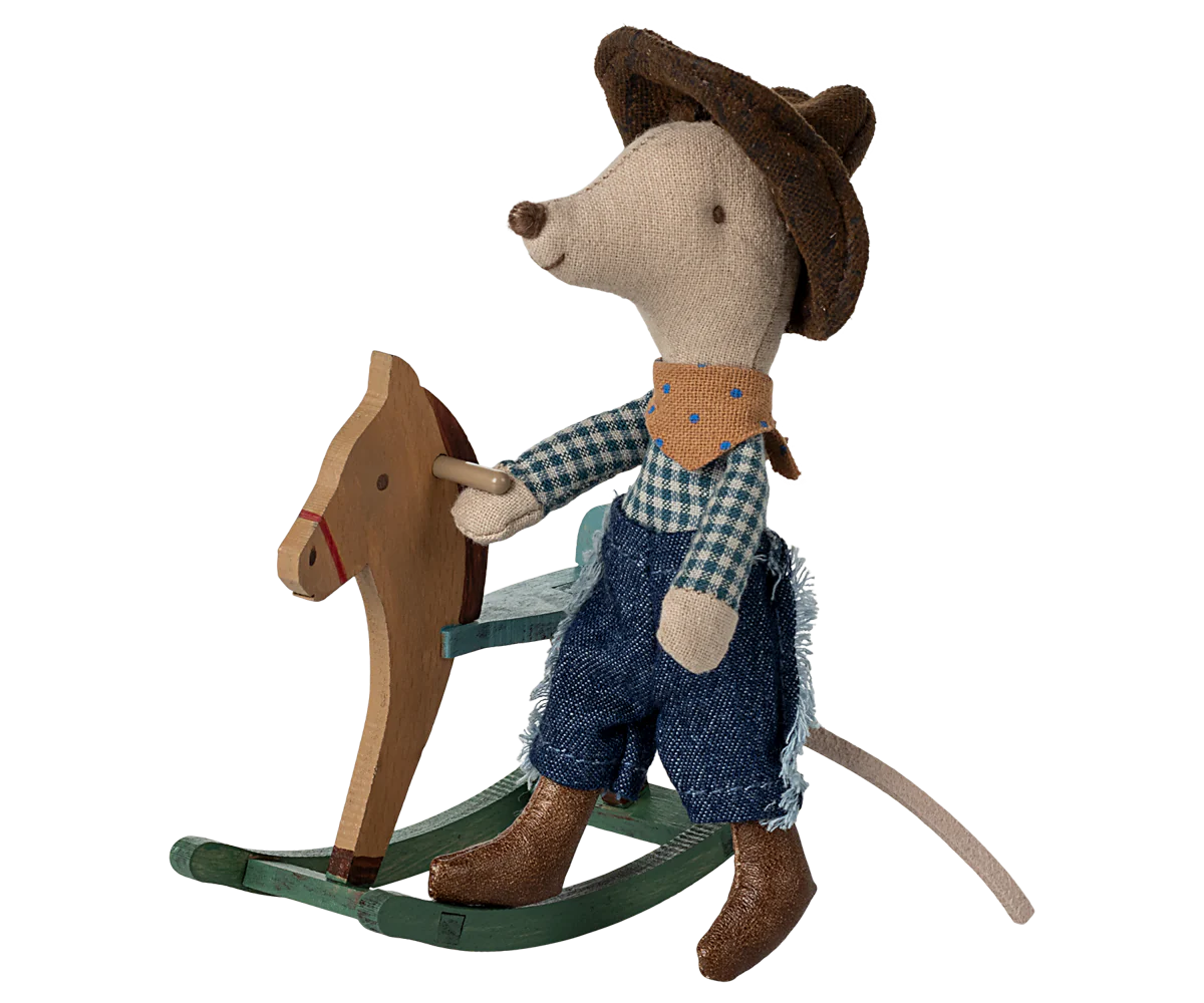 Cowboy Mouse on Rocking Horse, Little Brother - Image 4