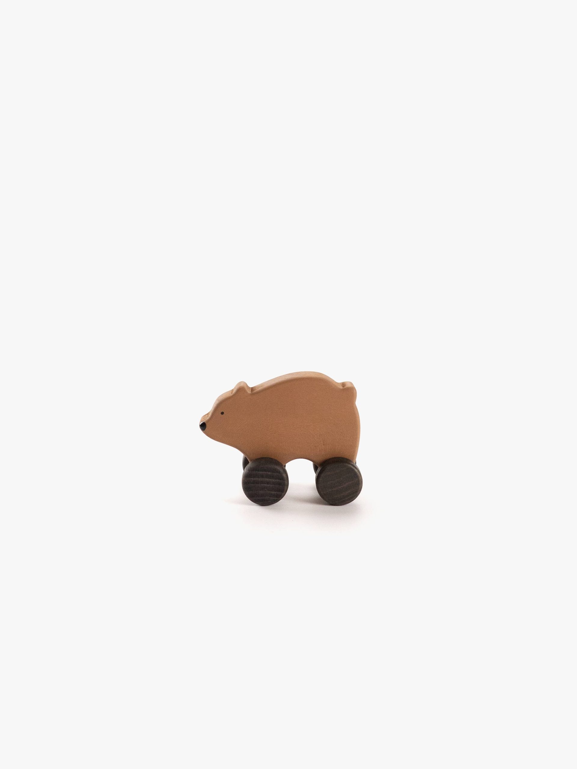 Sabo Concept Wooden Rolling Brown Bear - Image 3