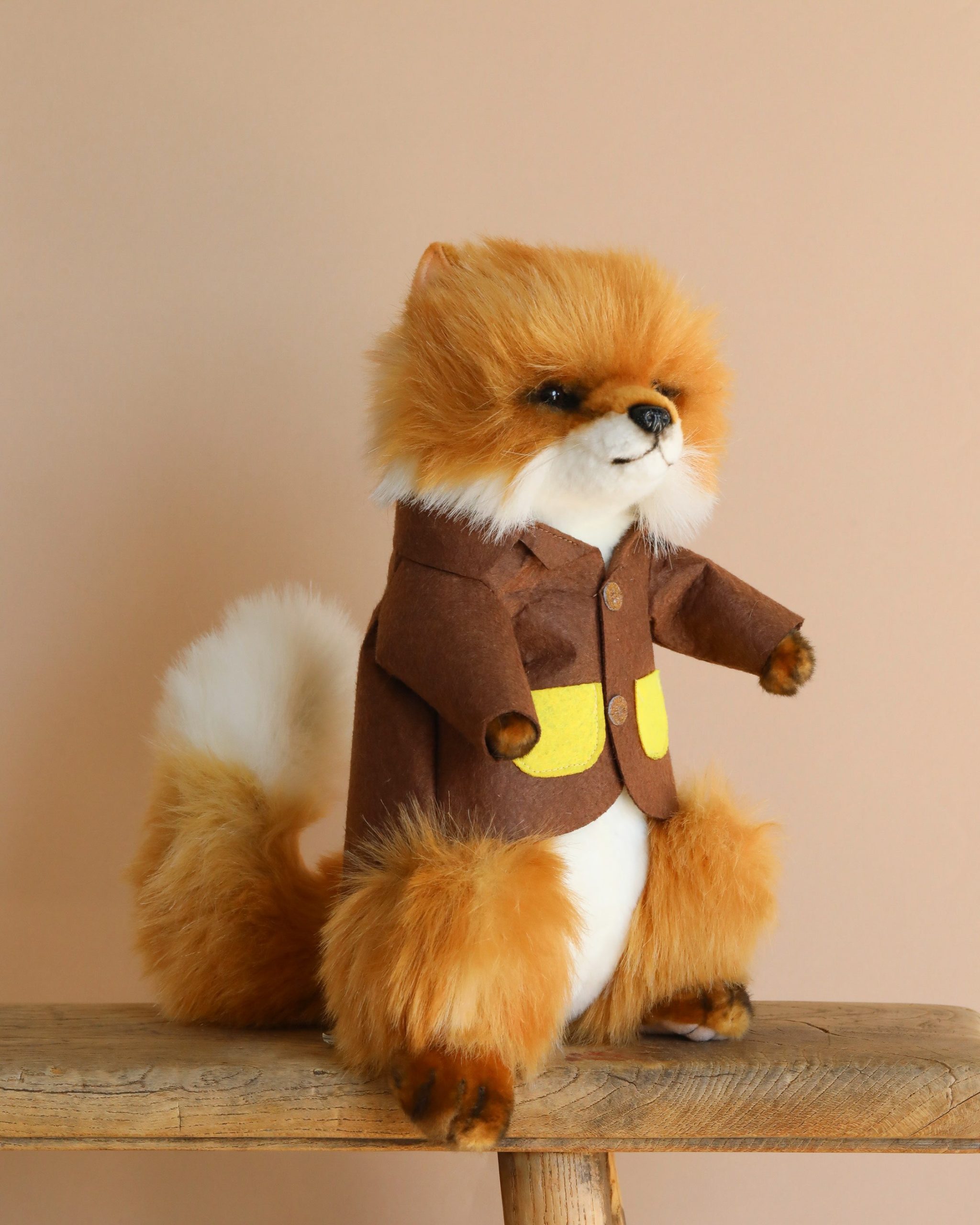Fox With Brown Jacket Stuffed Animal
