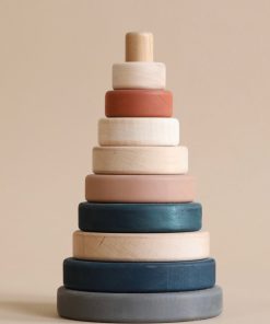 Sabo Concept Wooden Pyramid Stacker - Terracotta