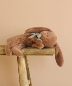 Plush Sleeping Bunny - Soft Brown