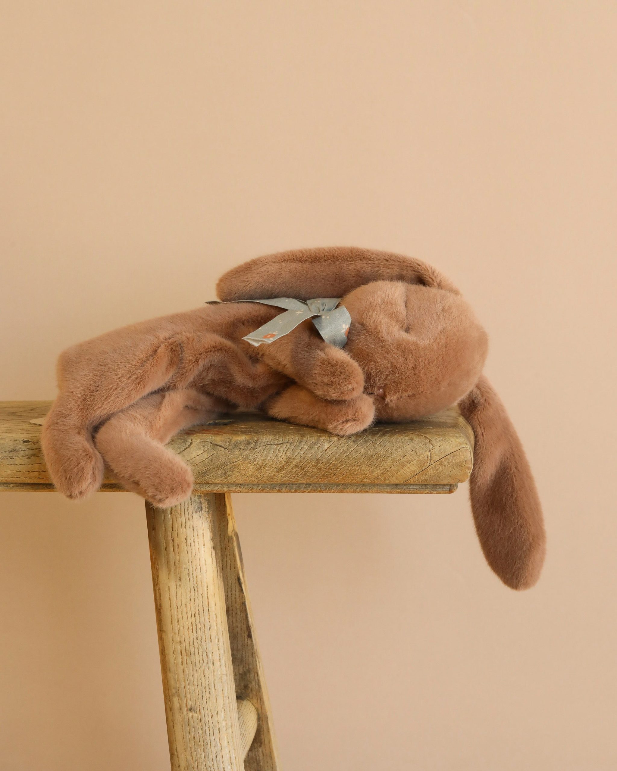 Plush Sleeping Bunny - Soft Brown