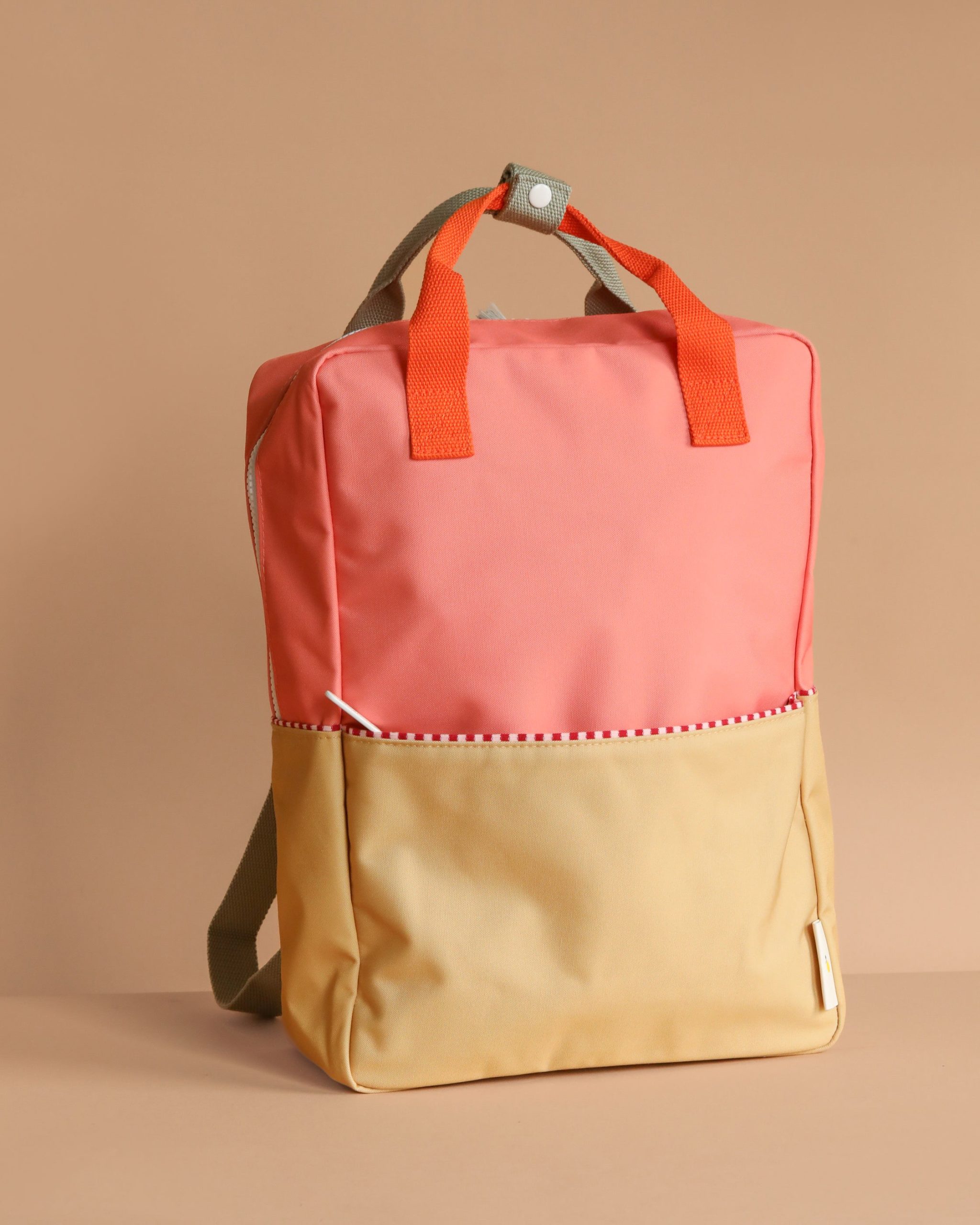 Sticky Lemon Backpack Large | Color Blocking | Coral Pink + Reed Green
