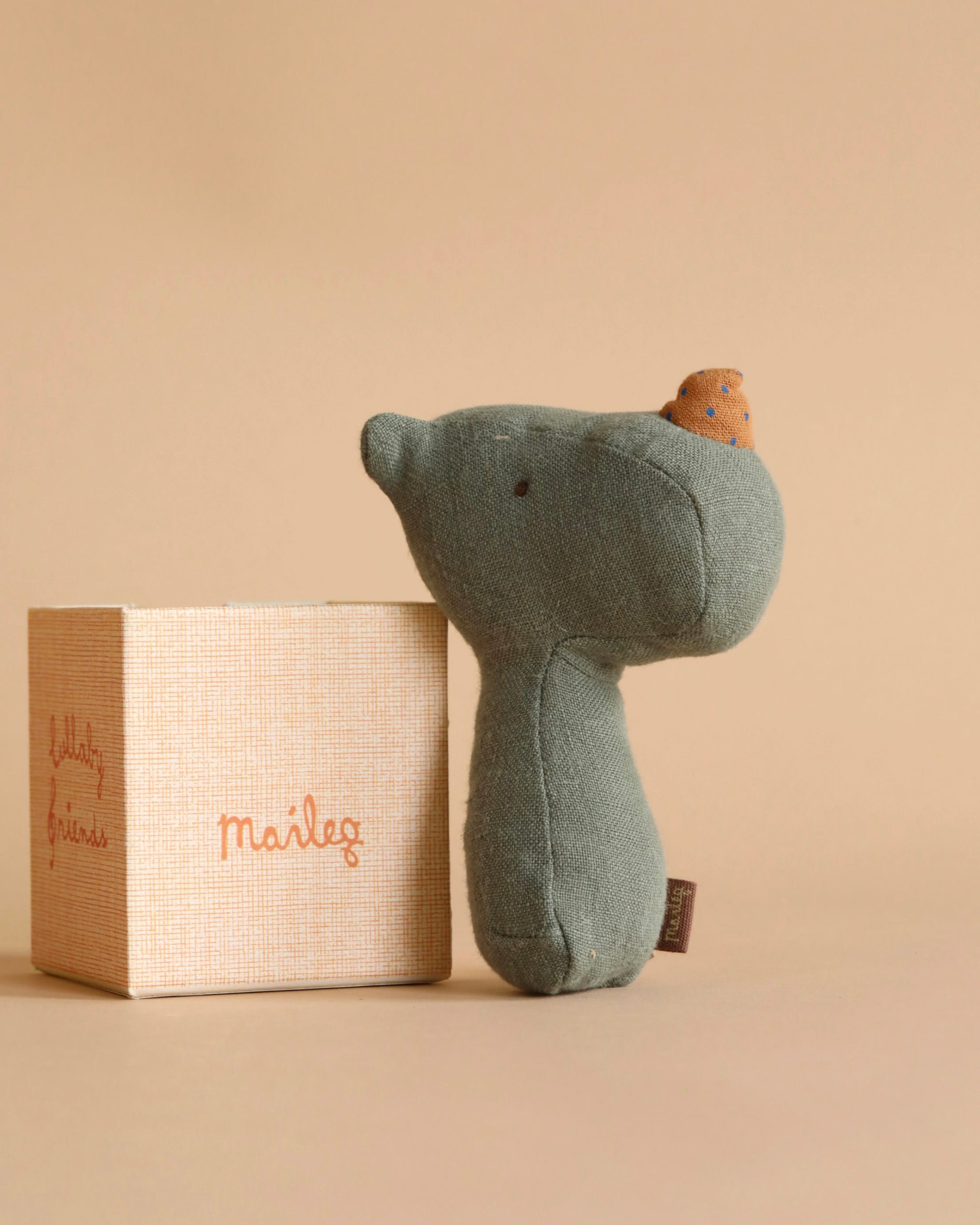 Lullaby Friend Rattles, Rhino - Pine