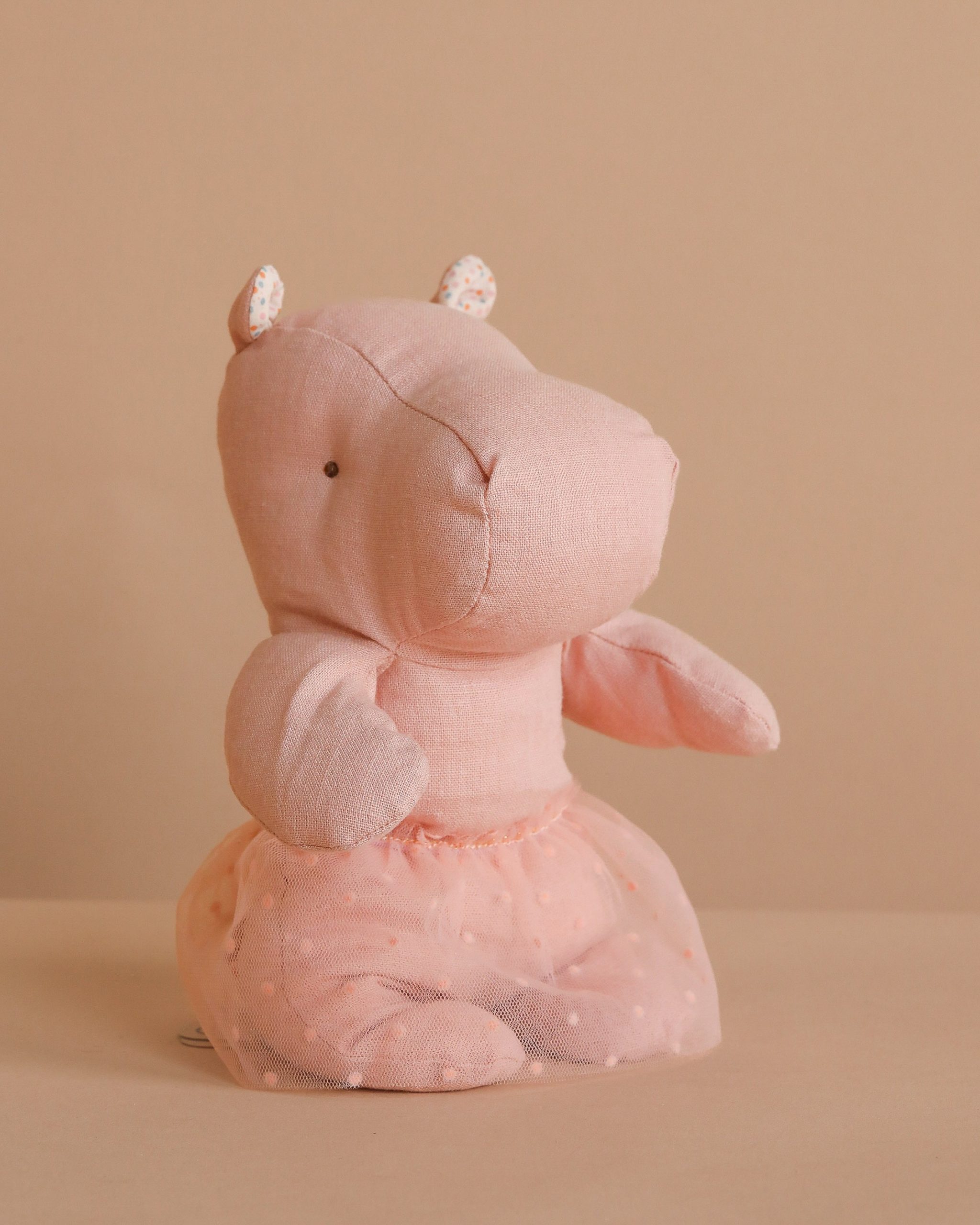 Hippo With Skirt, Small - Soft Rose