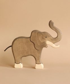 Holztiger Elephant, Trunk Raised