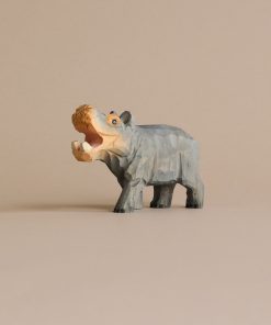 Hand Carved Wooden Hippo