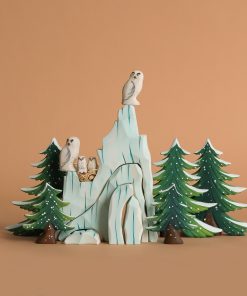 Bumbu Handmade Wooden Snowy Owl Wilderness Set