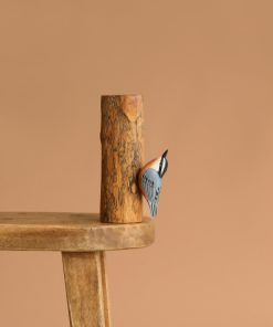 Hand Carved Red Breasted Nuthatch Bird- 8"H