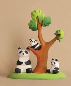 Bumbu Handmade Wooden Panda Bears And Tree Set