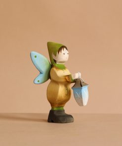 Bumbu Handmade Wooden Winged Elf with Lamp Set