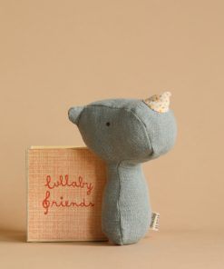 Lullaby Friend Rattles, Rhino - Dusty Blue