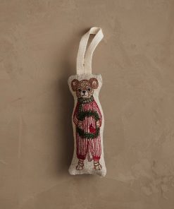 Coral & Tusk Mouse with Wreath Ornament