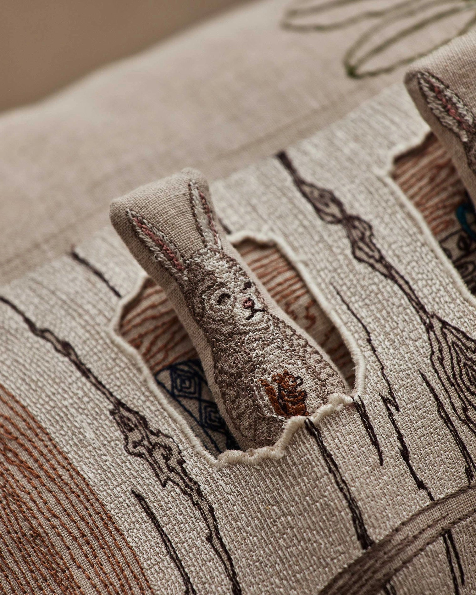 Coral & Tusk Aspen Log Bunnies Pocket Pillow - Image 4