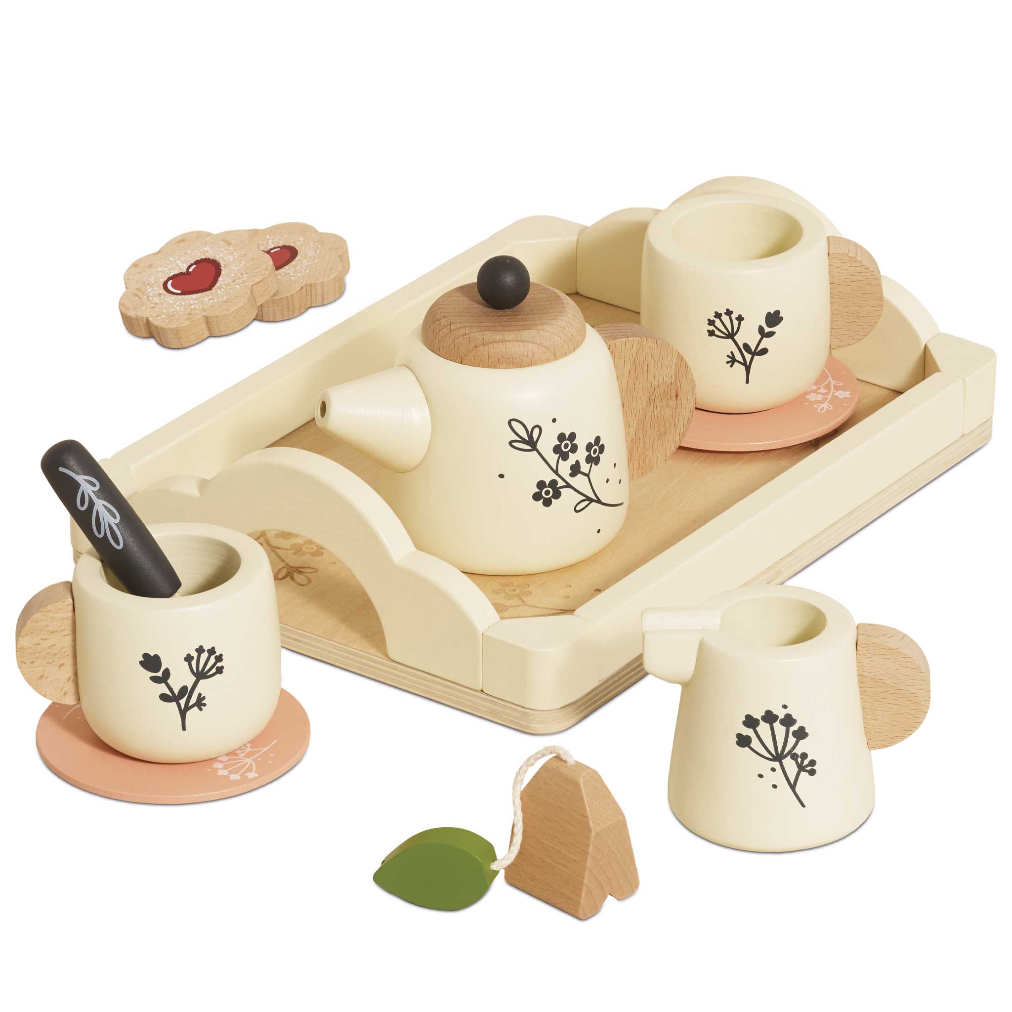 Wooden Tea Set & Tray - Image 2