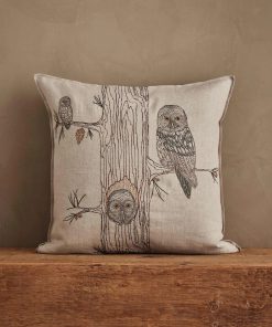 Coral & Tusk Owl Family Tree Pillow