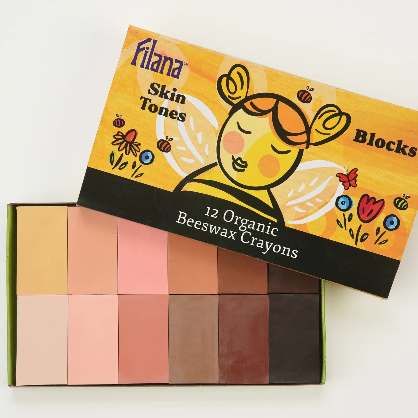 Organic Beeswax Crayons: 12 SkinTones in Blocks - Image 2