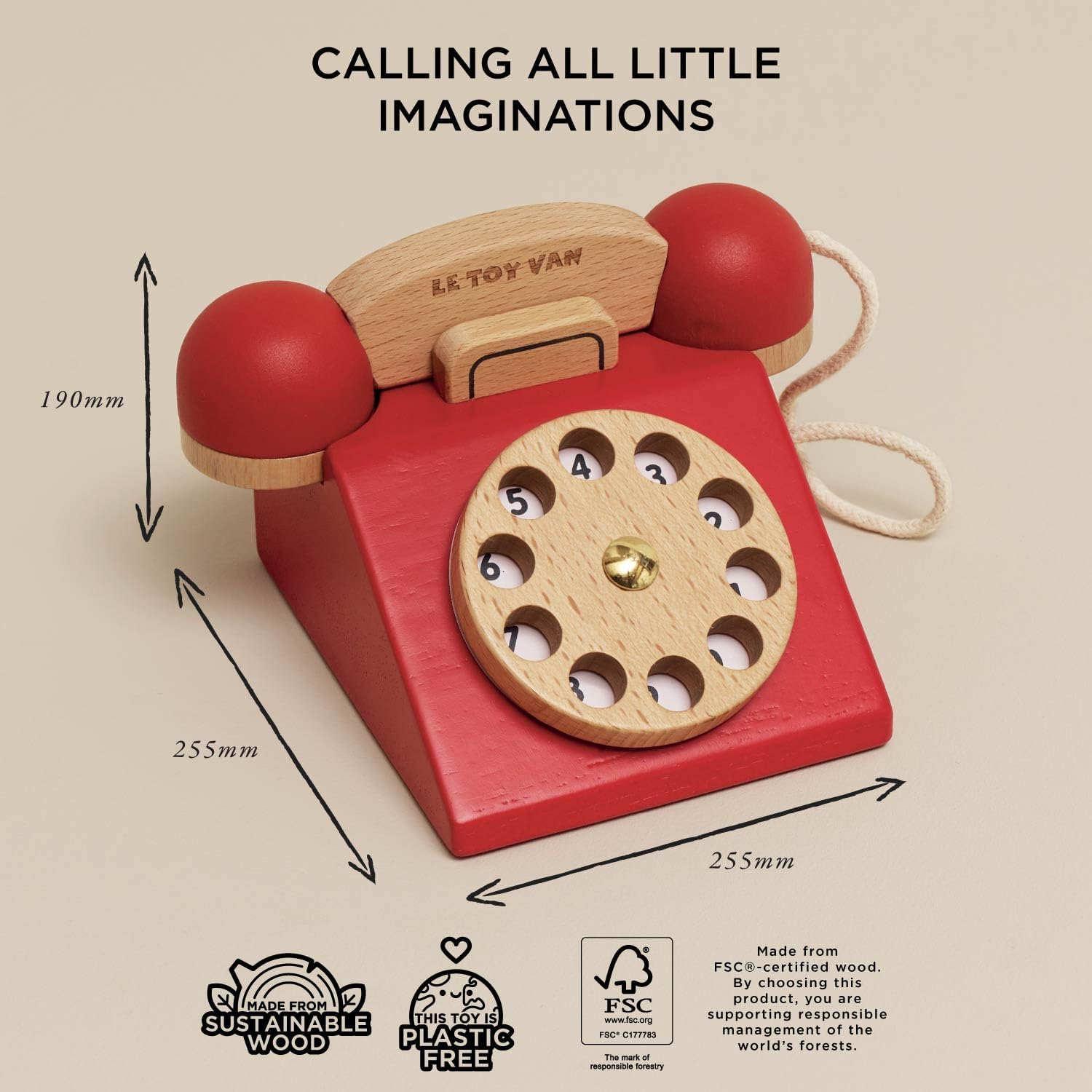 Vintage Wooden Telephone - Image 3