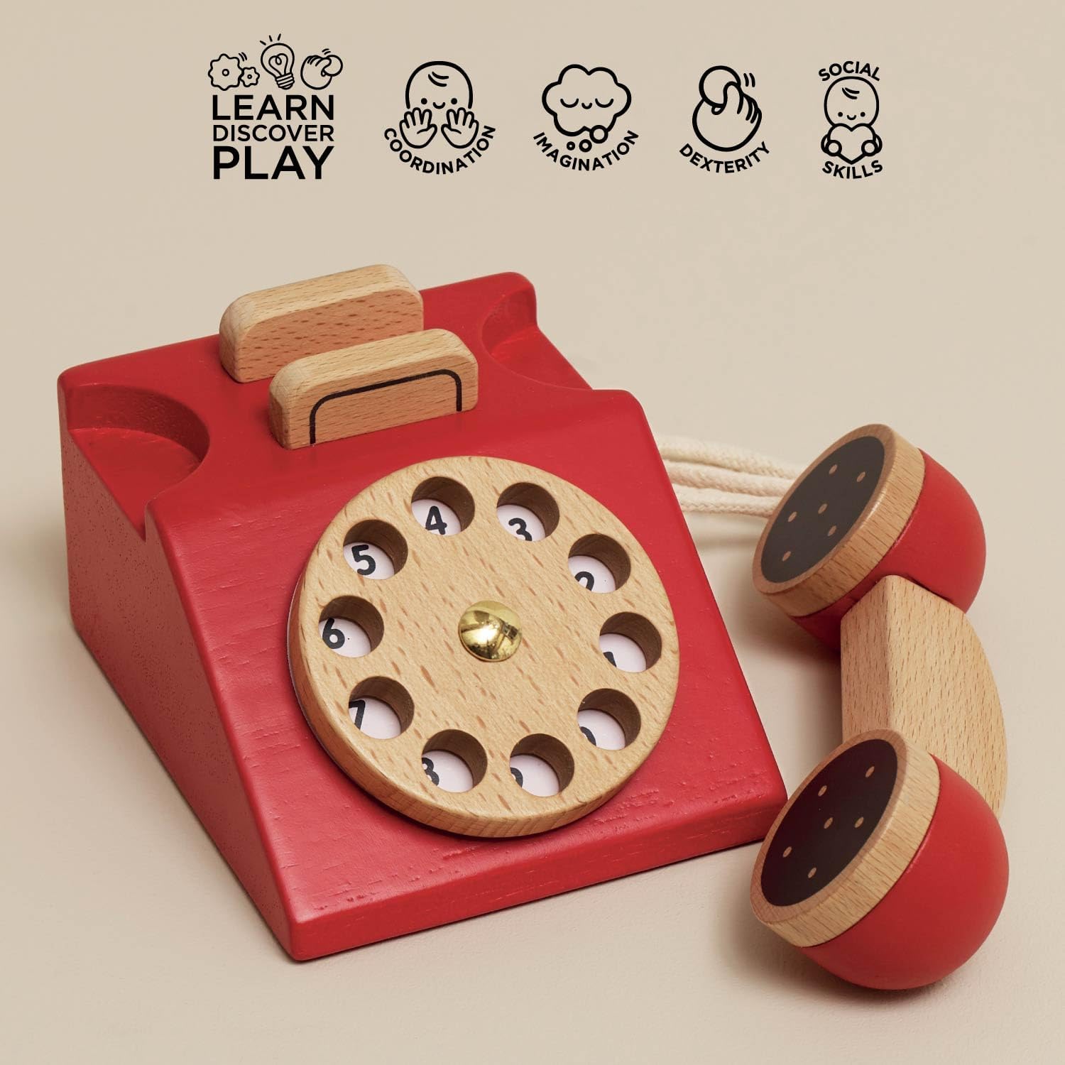 Vintage Wooden Telephone - Image 2