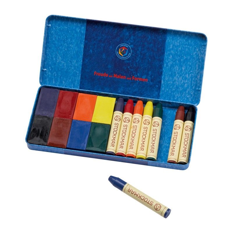 Stockmar Wax Crayons Combo Standard Tin Case - 8 Blocks & 8 Sticks Assorted - Image 3