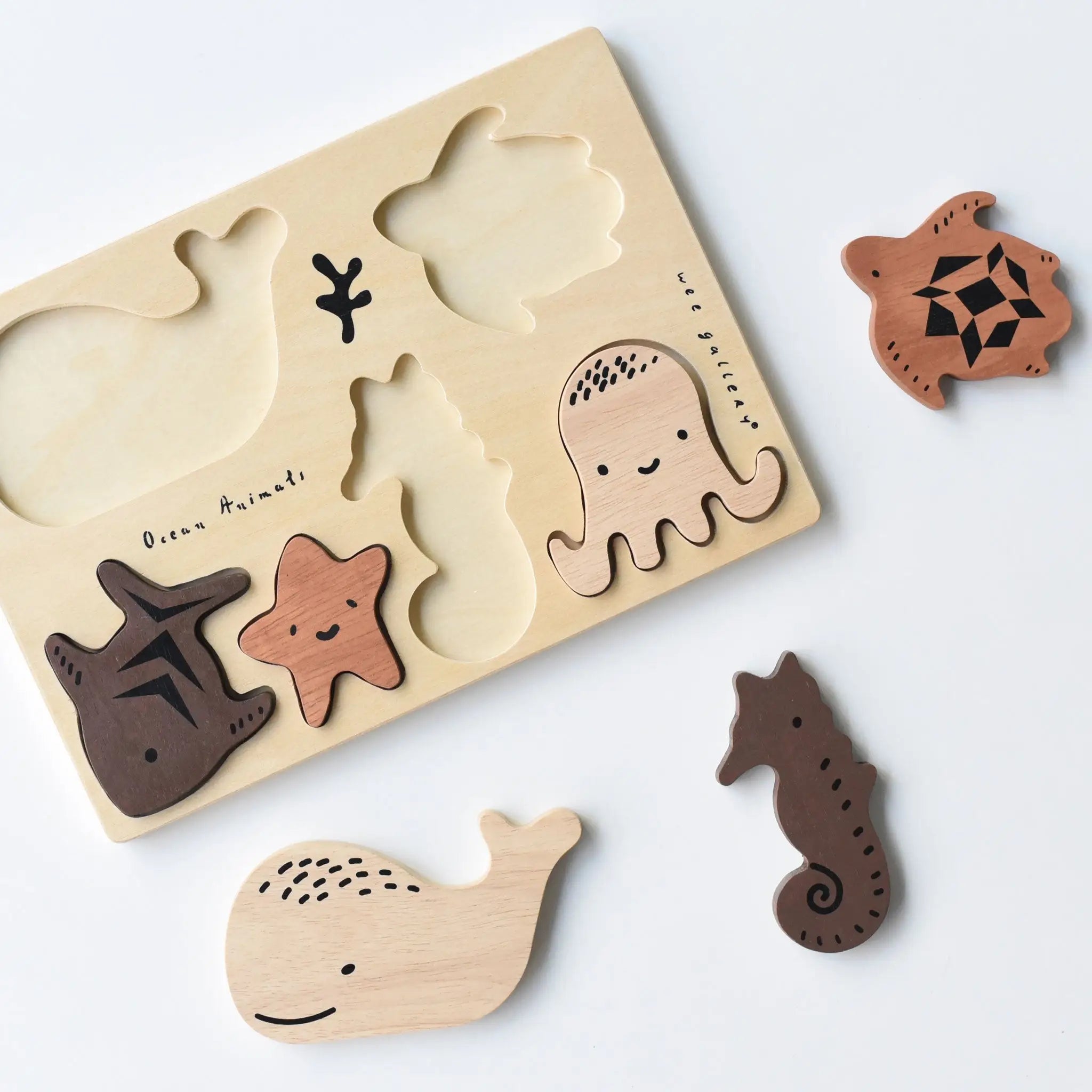 Wooden Tray Puzzle - Ocean Animals - Image 5