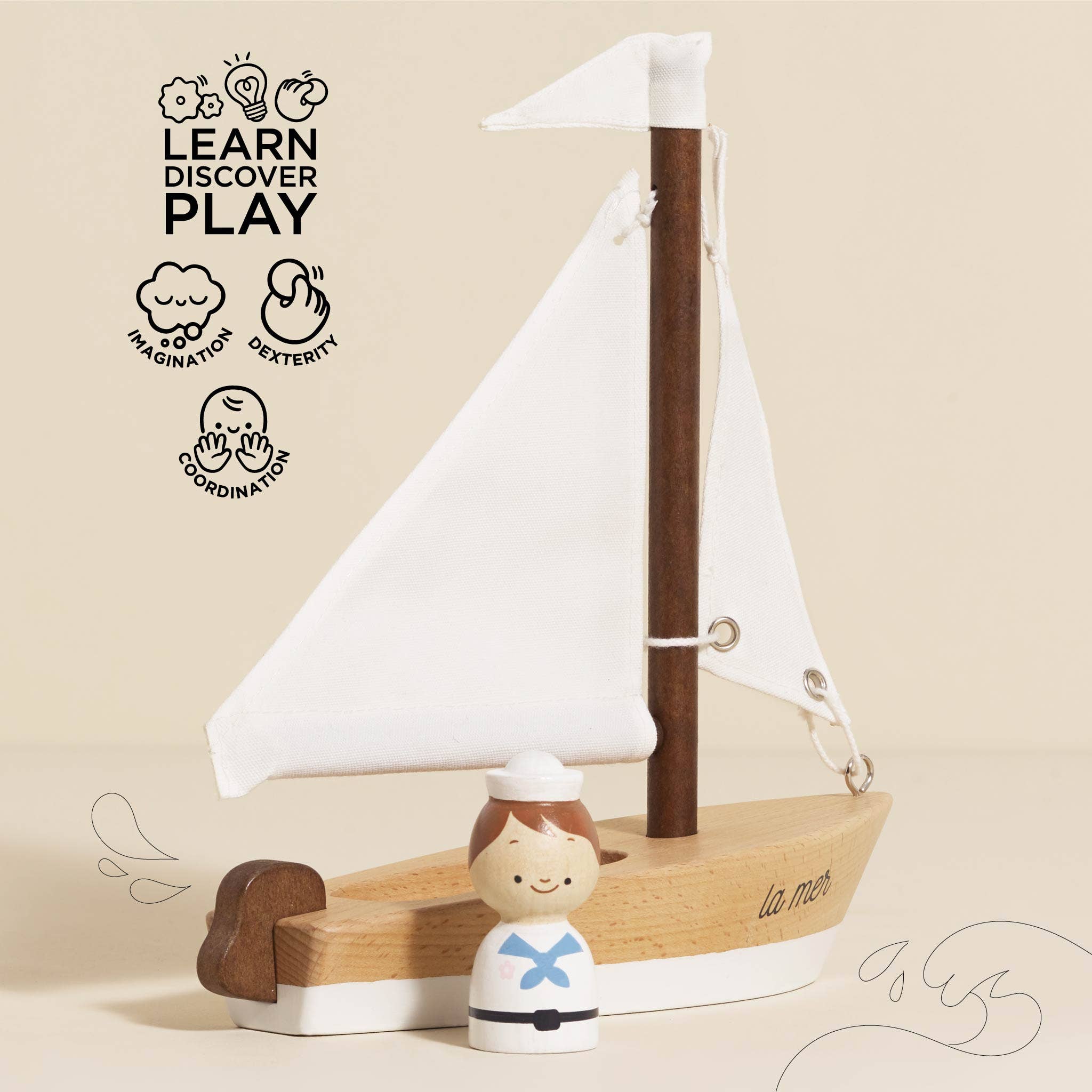 Wooden Sailing Boat & Captain - Image 4