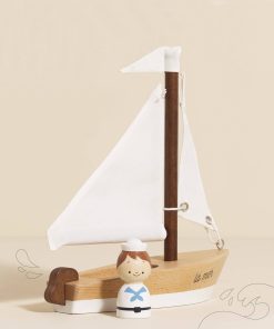 Wooden Sailing Boat & Captain