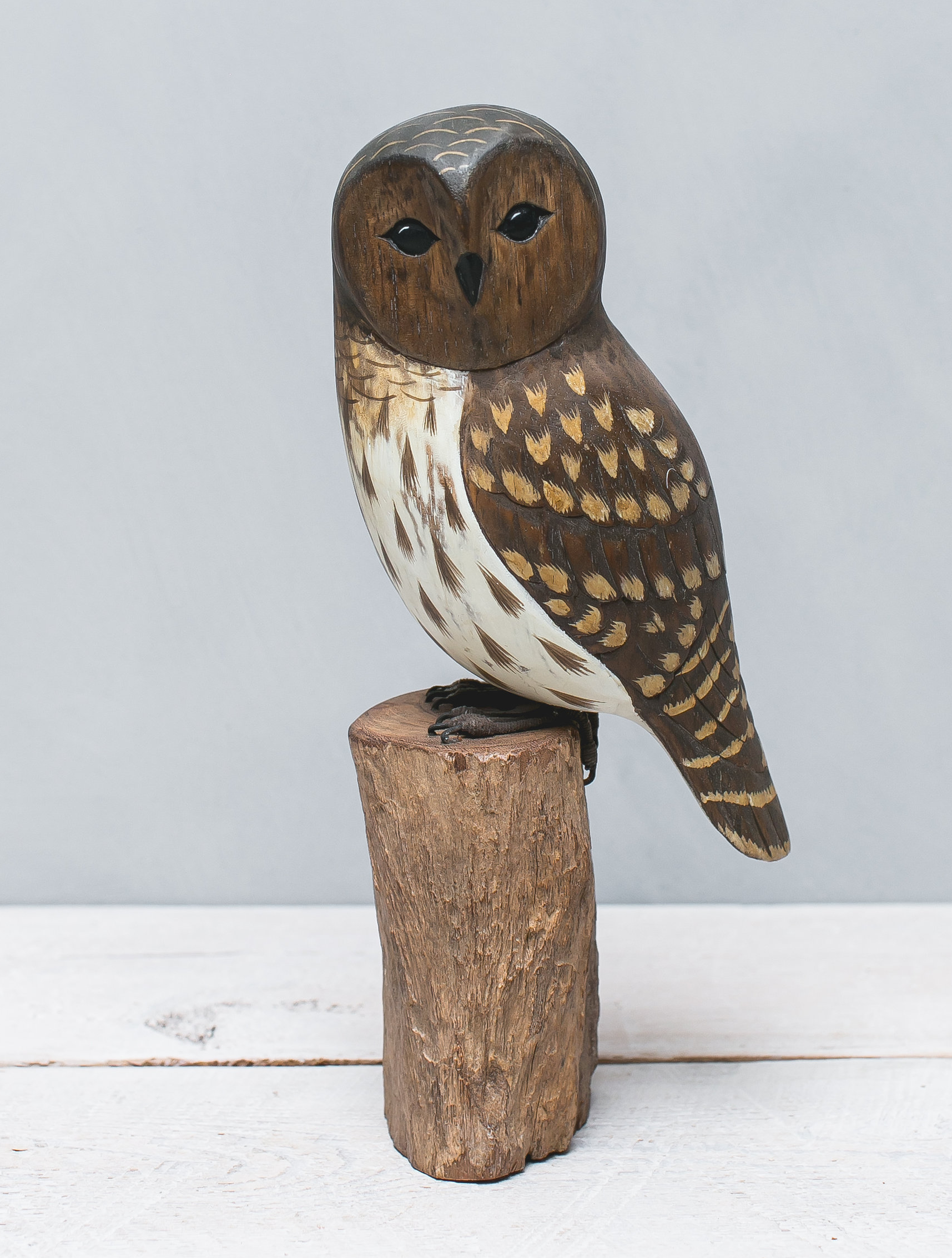 Hand Carved Barred Owl - 13"H - Image 3