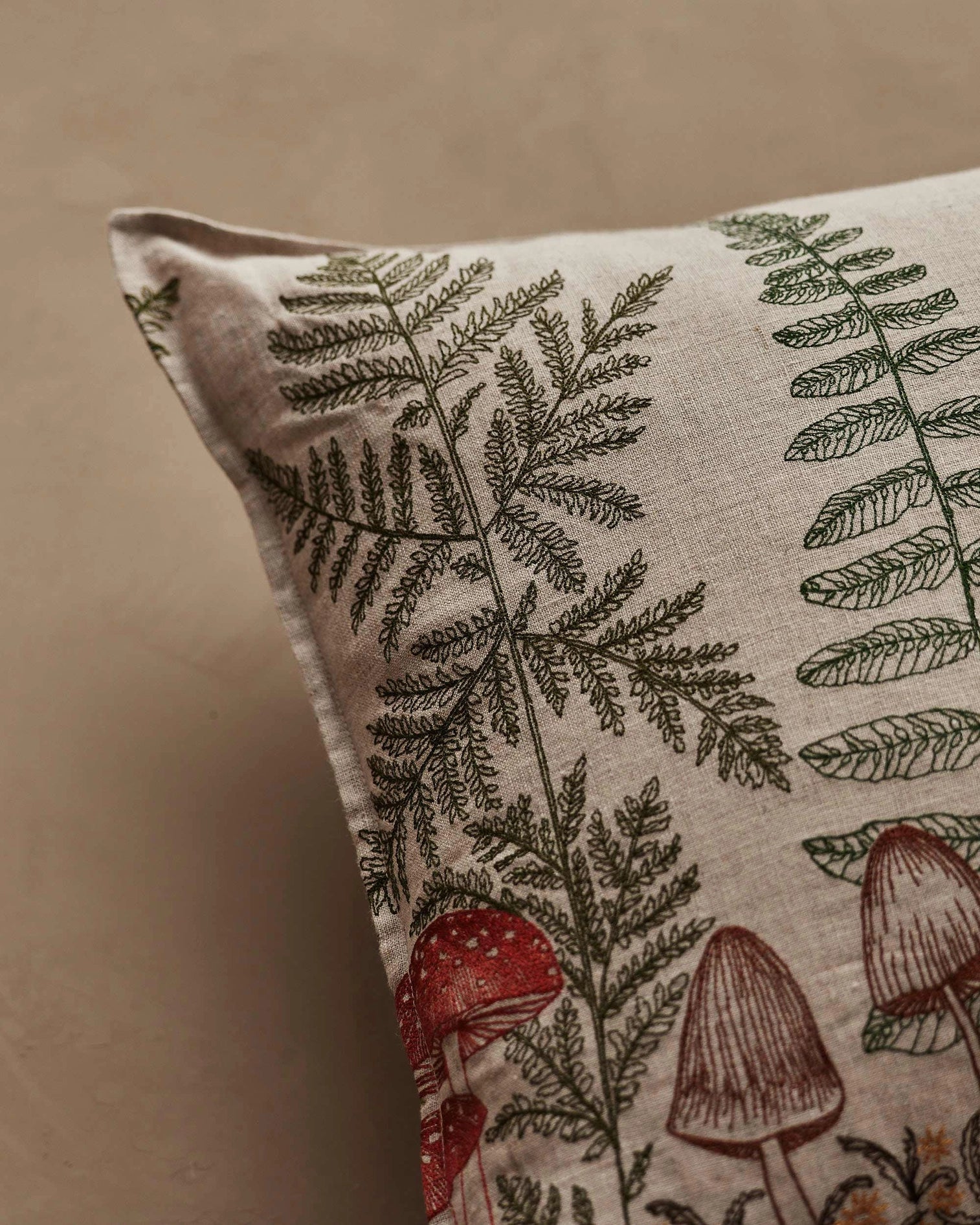 Coral & Tusk Mushrooms and Ferns Lumbar Pillow - Image 3