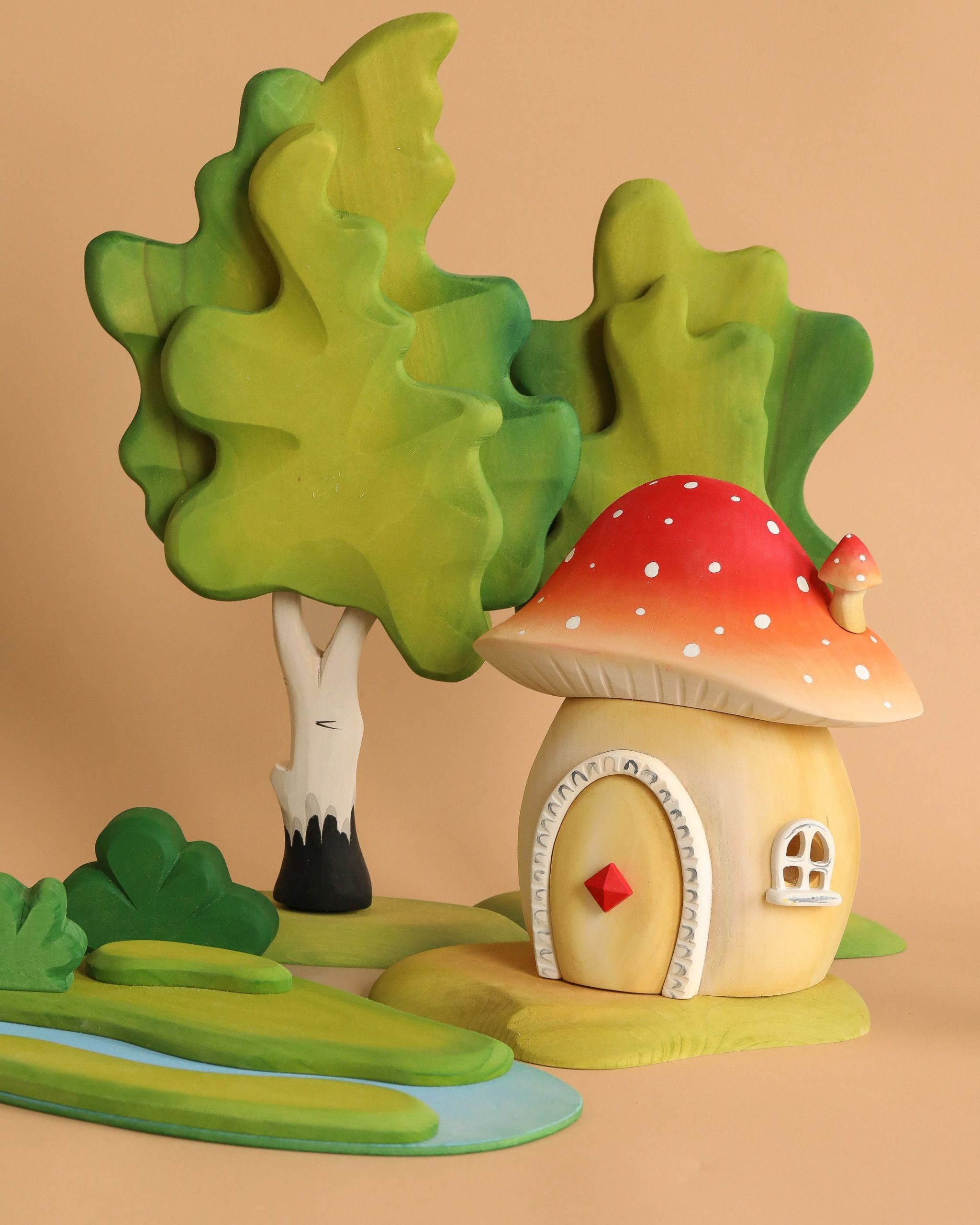 Bumbu Handmade Wooden Mushroom House - Image 3