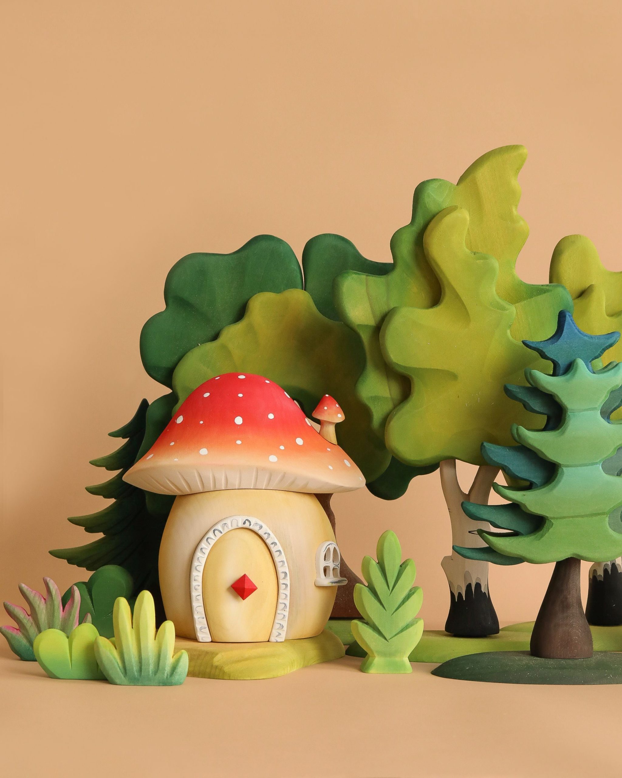 Bumbu Handmade Wooden Mushroom House - Image 2