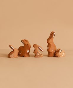 Bumbu Handmade Wooden Brown Bunny Rabbit Family Set