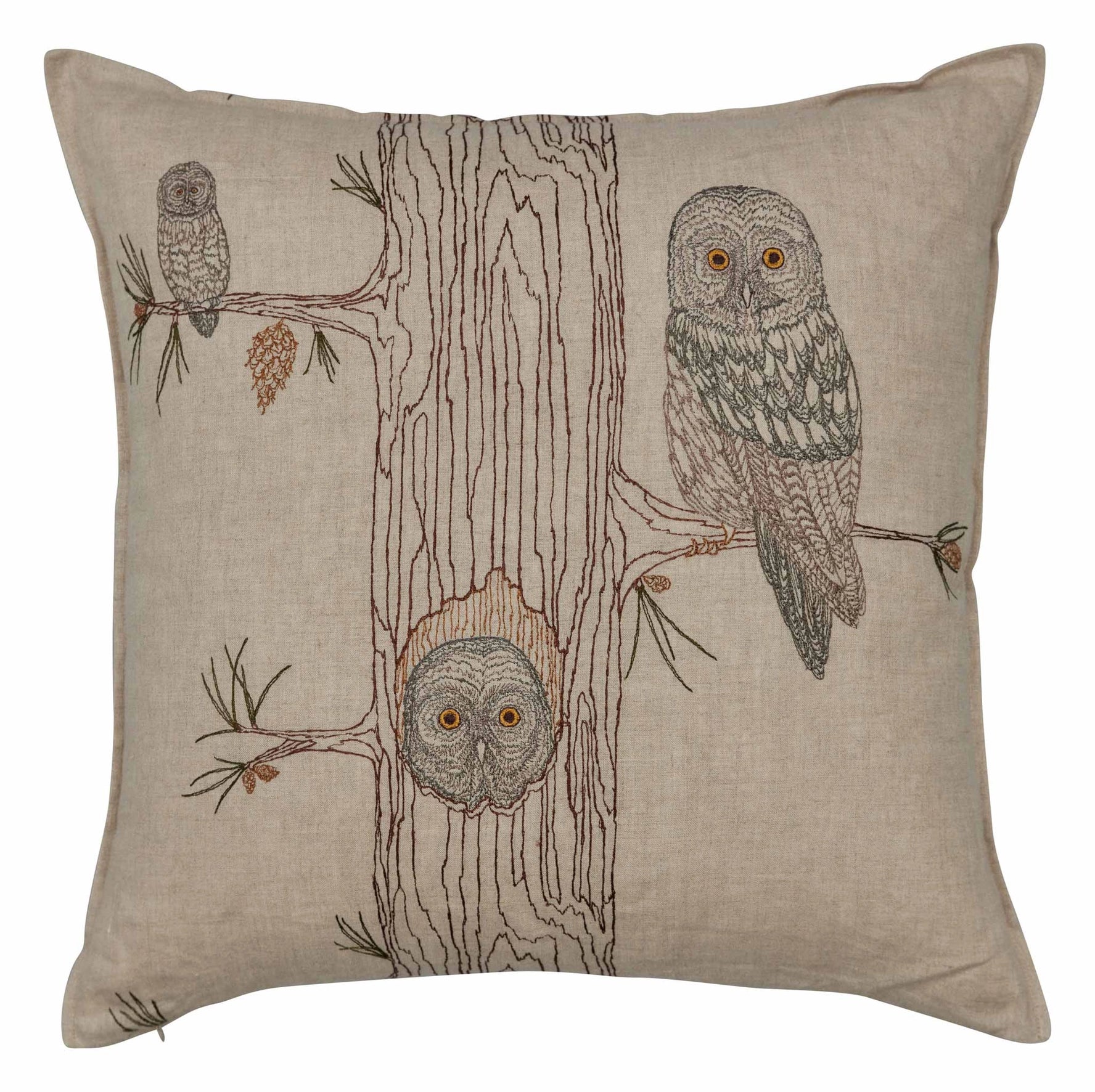 Coral & Tusk Owl Family Tree Pillow - Image 5