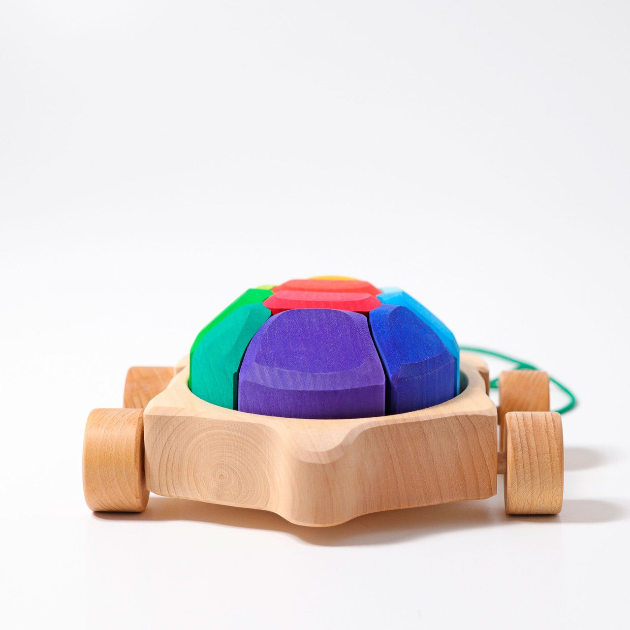 Grimm's Rainbow Turtle Pull-Toy and Building Blocks - Image 5