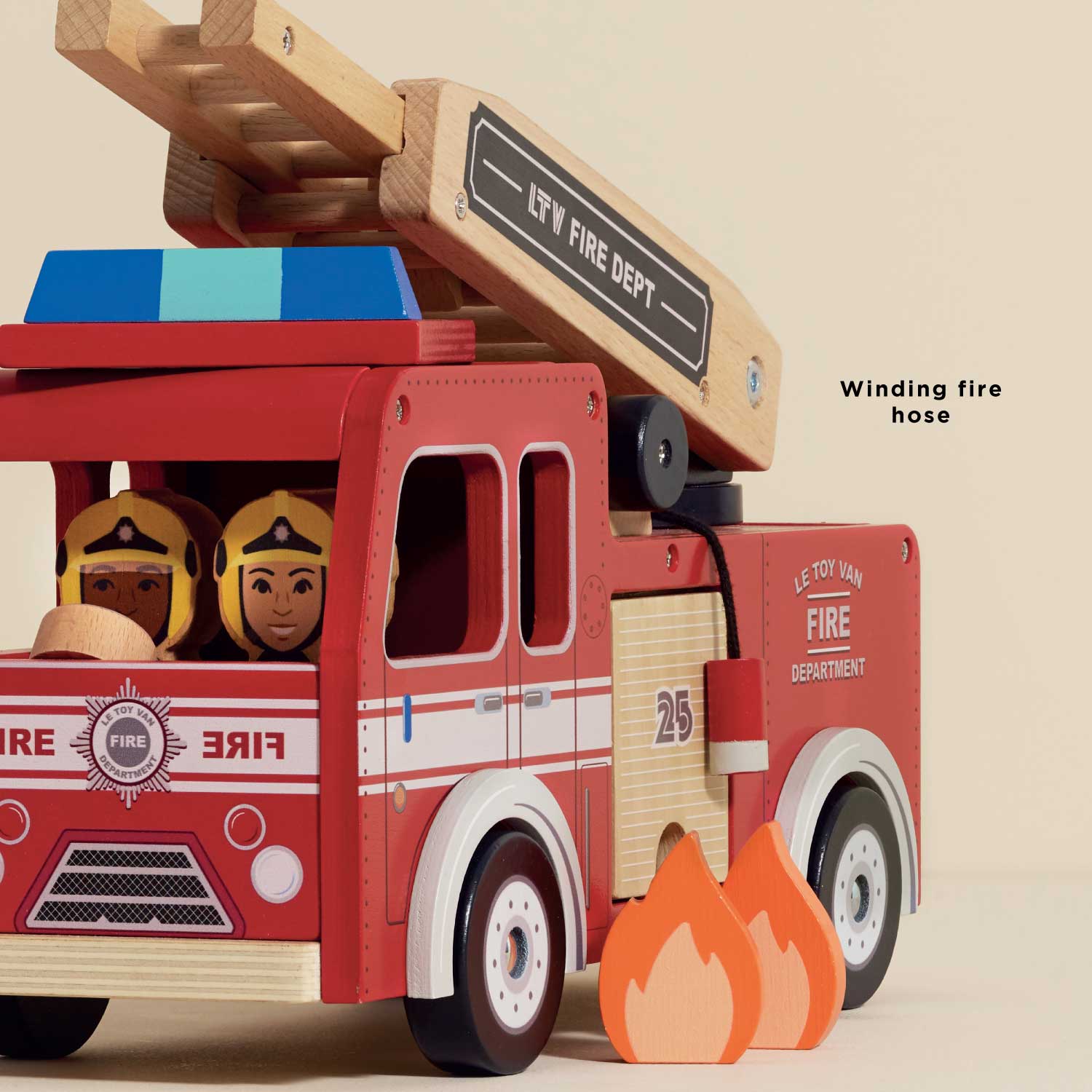 Wooden Toy Fire Engine & Characters - Image 5