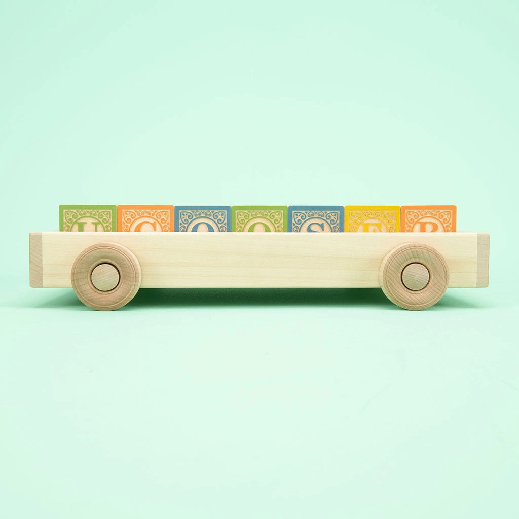 Uncle Goose Classic ABC Blocks with Wagon - Image 3