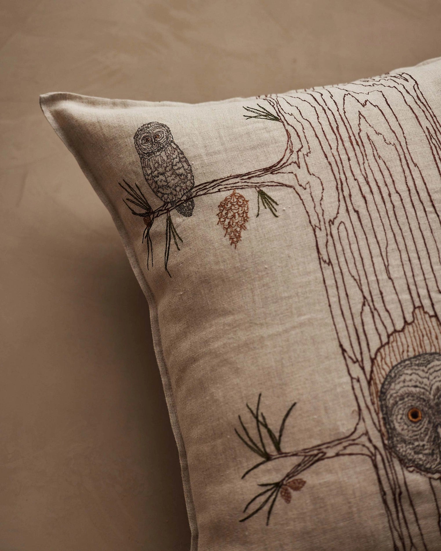 Coral & Tusk Owl Family Tree Pillow - Image 3