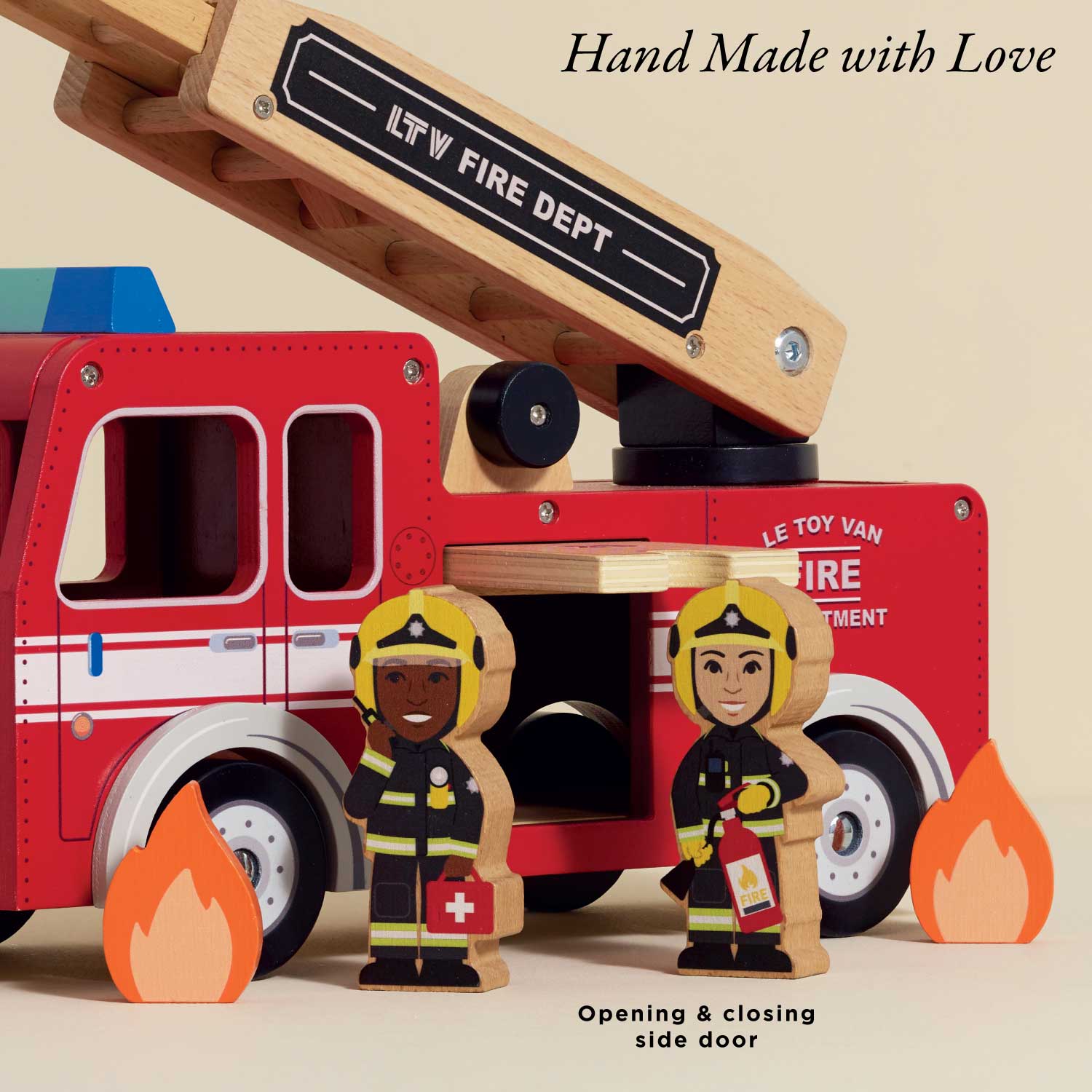 Wooden Toy Fire Engine & Characters - Image 4