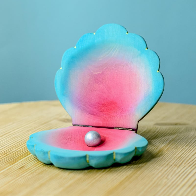 Bumbu Handmade Wooden Big Shell with Pearl - Image 4