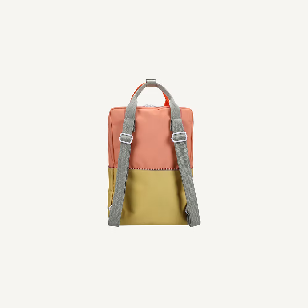 Sticky Lemon Backpack Large | Color Blocking | Coral Pink + Reed Green - Image 5