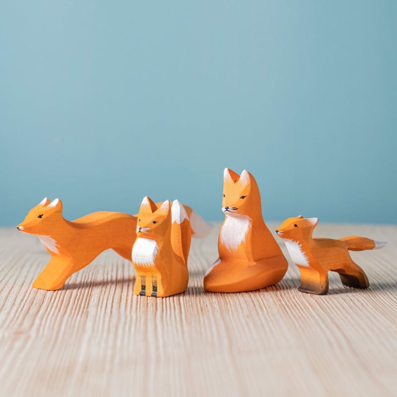 Bumbu Handmade Wooden Fox Family Set - Image 2