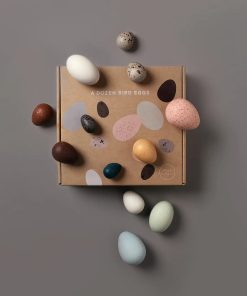 A Dozen Wooden Bird Eggs - Moon Picnic