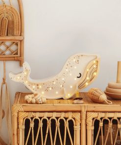 Handmade Wooden Lamp - Whale