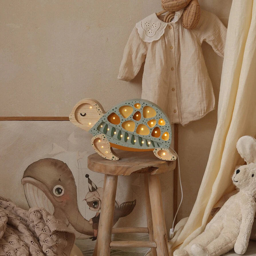 Handmade Wooden Lamp - Turtle