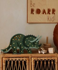 Handmade Wooden Lamp - Triceratops