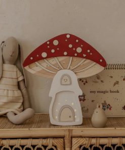 Handmade Wooden Lamp - Mushroom House