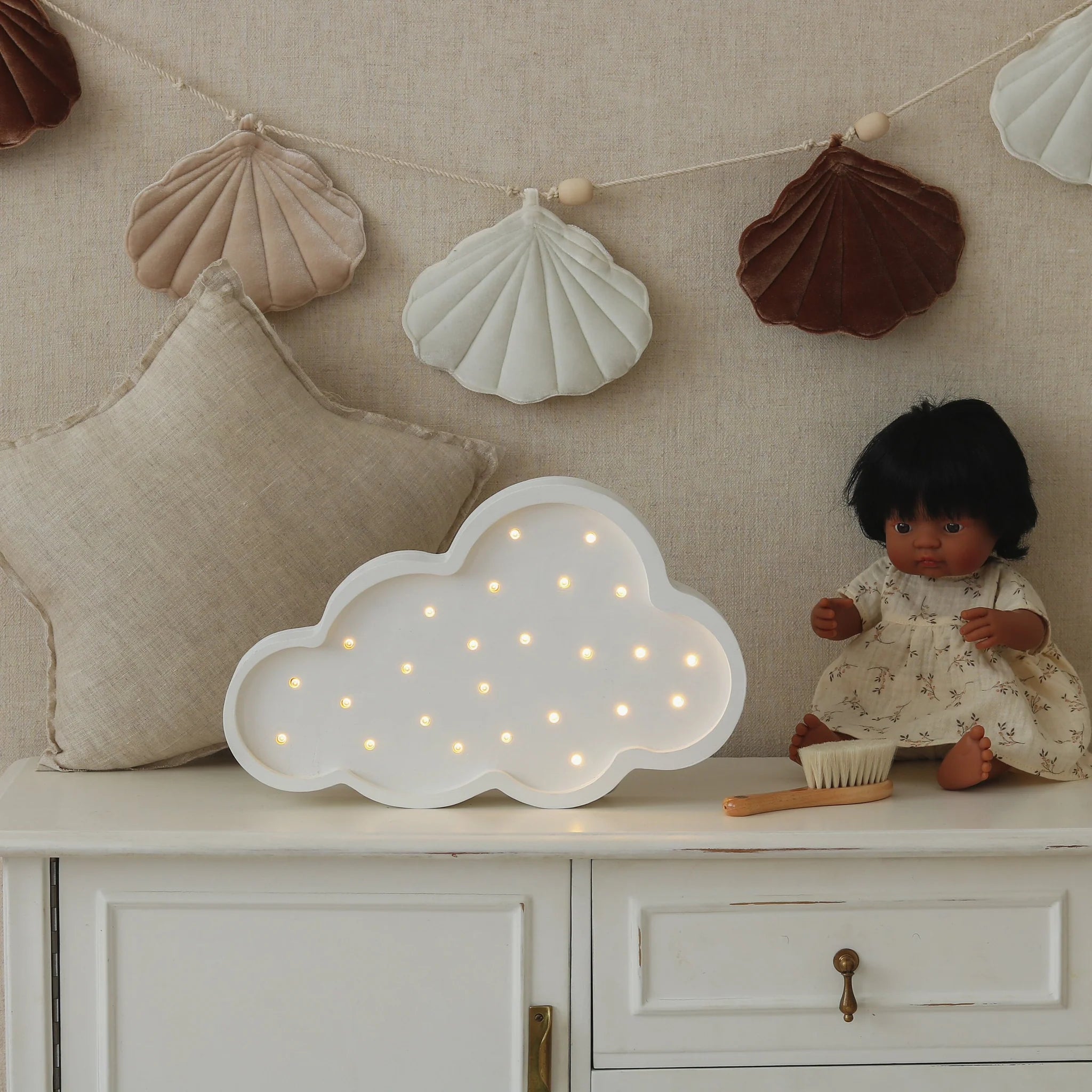 Handmade Wooden Lamp - White Cloud - Image 4