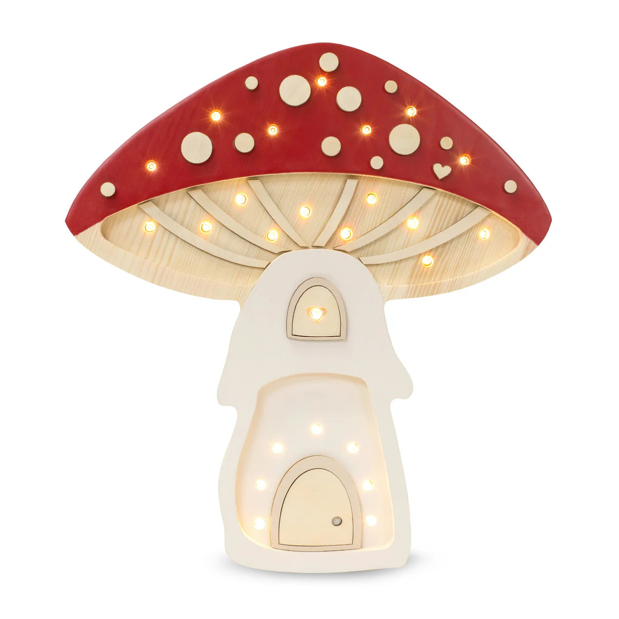 Handmade Wooden Lamp - Mushroom House - Image 2
